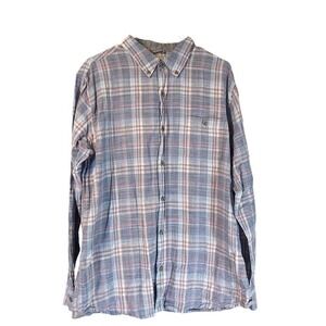 Vintage Weatherproof men’s large casual button down plaid blue red